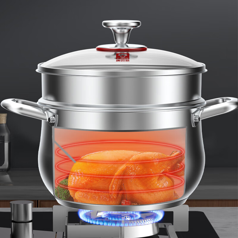 康巴赫旗舰款三件套不锈钢蜂窝锅组合厨具锅具套装【炒锅+煎锅+汤蒸锅】 煎锅+炒锅+汤锅套装