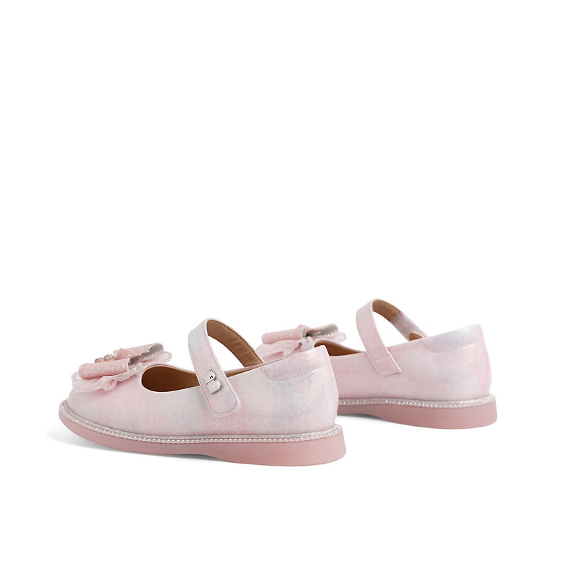 百丽蝴蝶结皮鞋童鞋2023春季新商场同款人鱼姬单鞋21553A83 粉色 28
