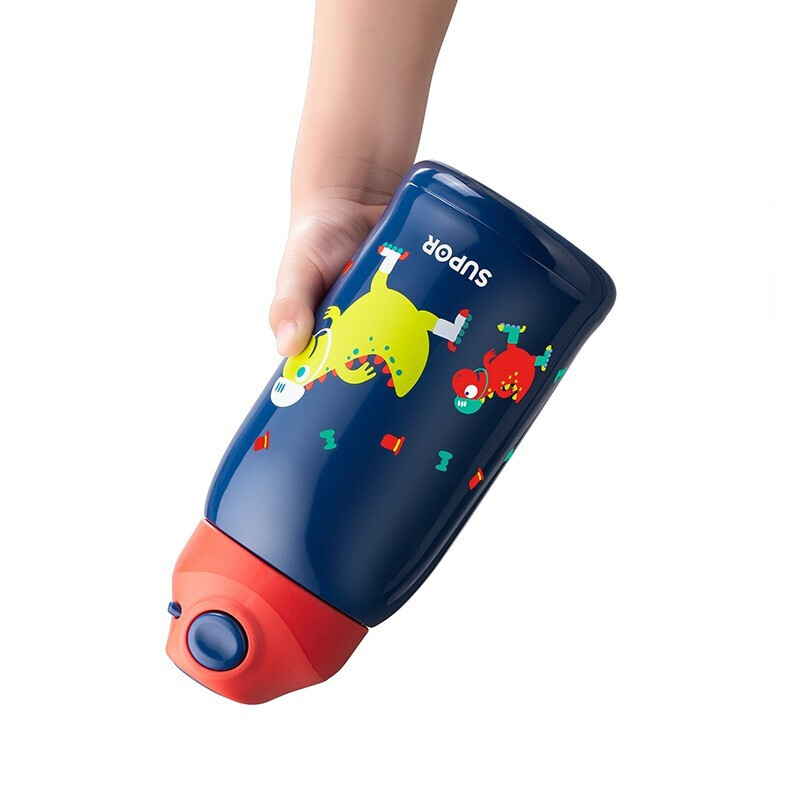 苏泊尔（SUPOR）保温杯儿童保温水杯304不锈钢真空水杯学生便携杯子卡通杯子 KC67DG10咕咕鸡670ml两用杯盖