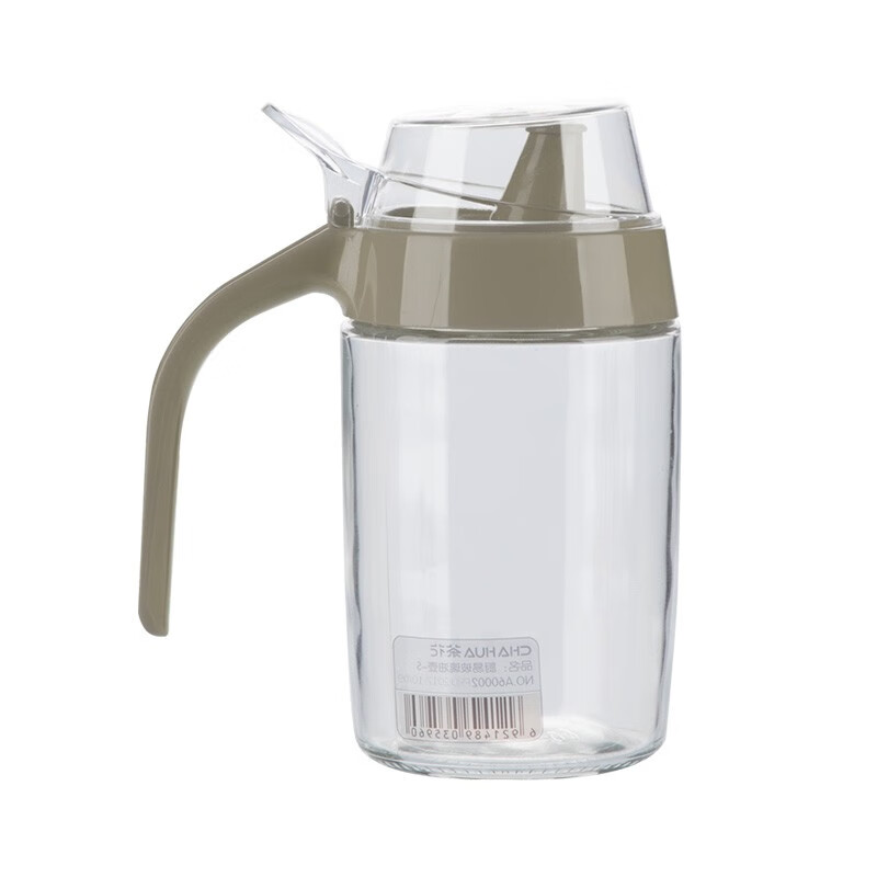 茶花（CHAHUA） 茶花油壶玻璃防漏厨房用品装塑料调味瓶醋瓶酱油瓶套装375m 【15*7.9cm】绿色
