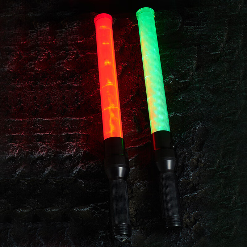 绿消54CM交通指挥棒【京仓急速达】夜间道路荧光信号棒 绿色电池款