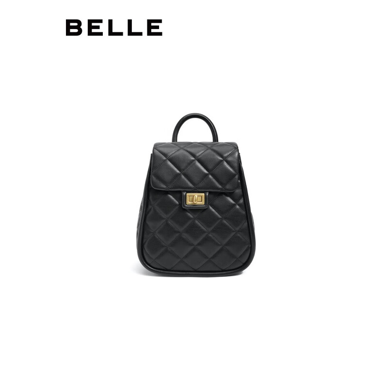 百丽【刘雯同款】2023夏季新款休闲通勤出游双肩包X9097BX3 黑色 F