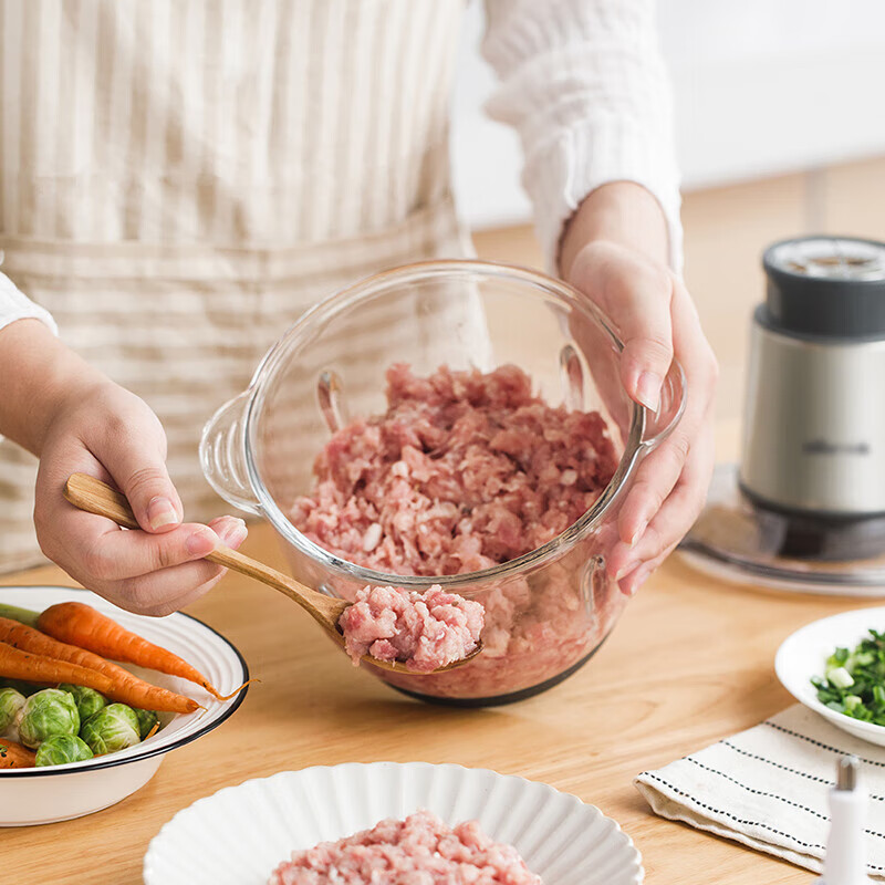 小熊（Bear） 家用电动不锈钢搅拌机绞馅机切碎肉机辅食料理机绞菜打蒜机QSJ-B03Y7 灰色