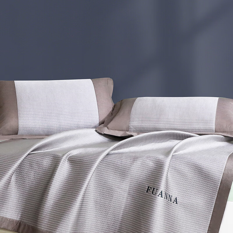 富安娜（FUANNA）凉席可水洗抑菌席子夏季凉感空调席三件套软席双人加大 1.8米床