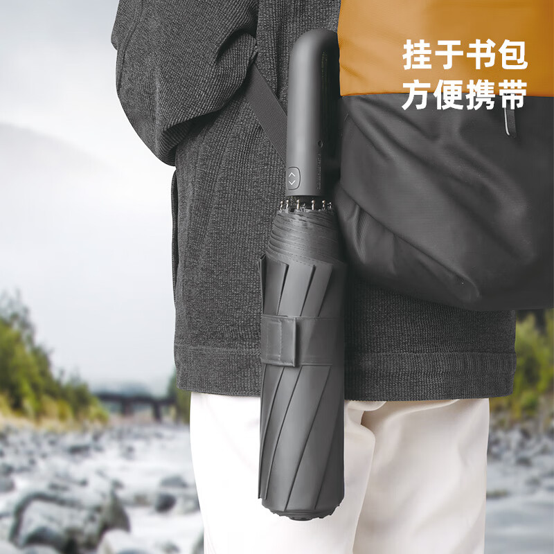 艾逸瑶选 赛博系列环扣手柄全自动商务超大晴雨伞 YS-1848