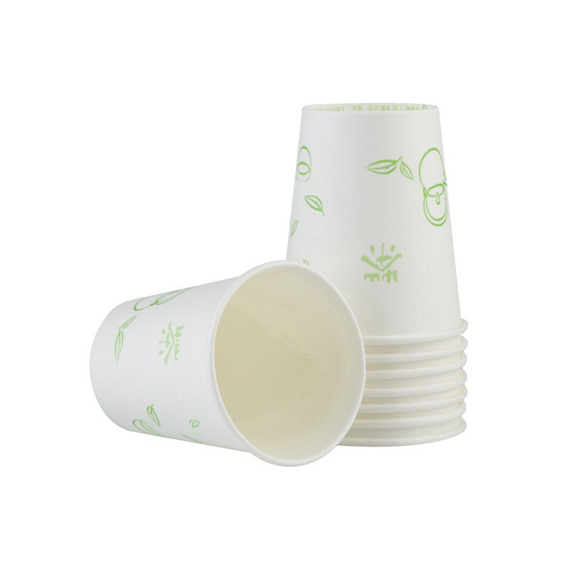 史泰博 纸杯/塑料杯 一次性加厚水杯 冷热两用隔热杯子 办公专用 茶香图案(100只/250ml)