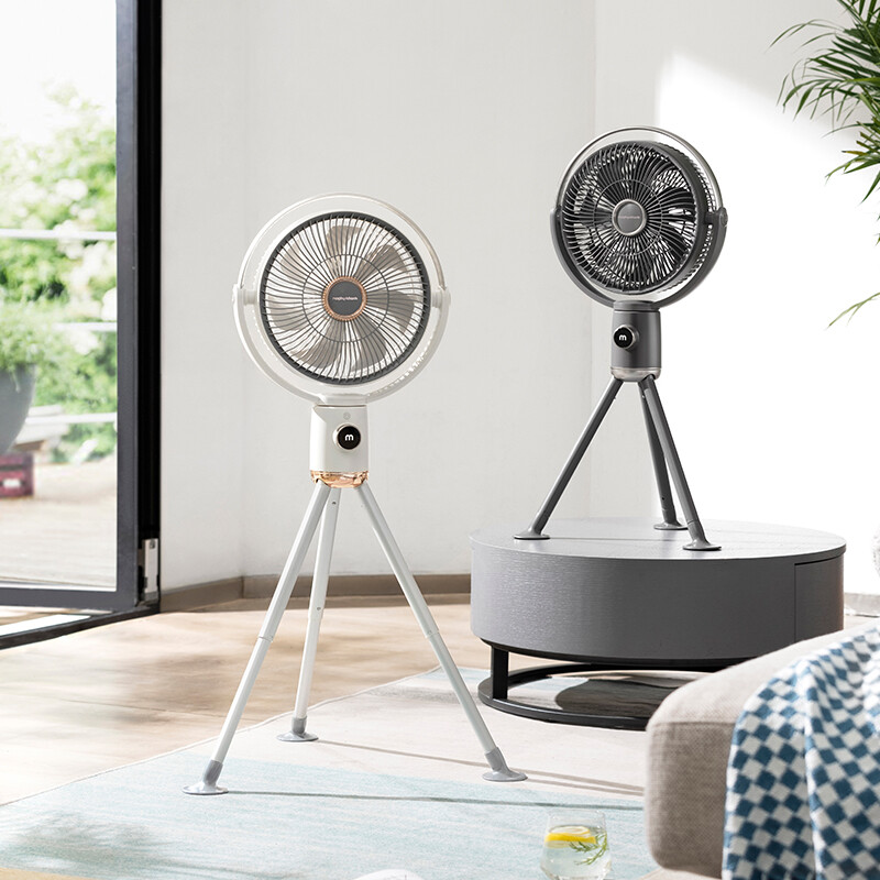 摩飞电器（Morphyrichards）电风扇 家用台式落地扇 7叶变频节能轻柔音风扇 一级能效立式伸缩便携电扇 MR3800 白