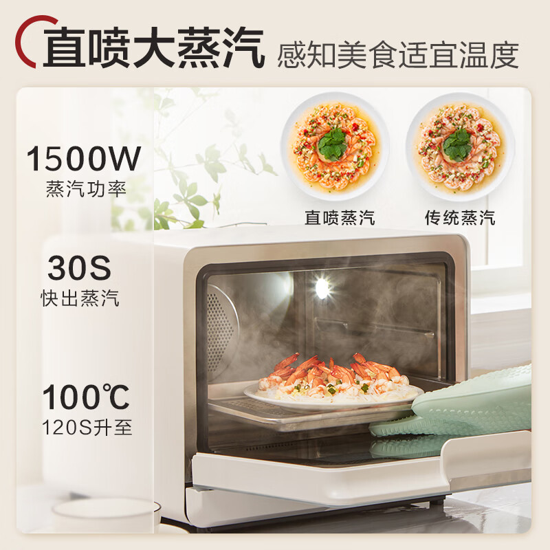 美的（Midea）乐见S1系列 家用多功能料理炉电烤箱 蒸烤箱一体机 20L不锈钢内胆 PS2001 以旧换新