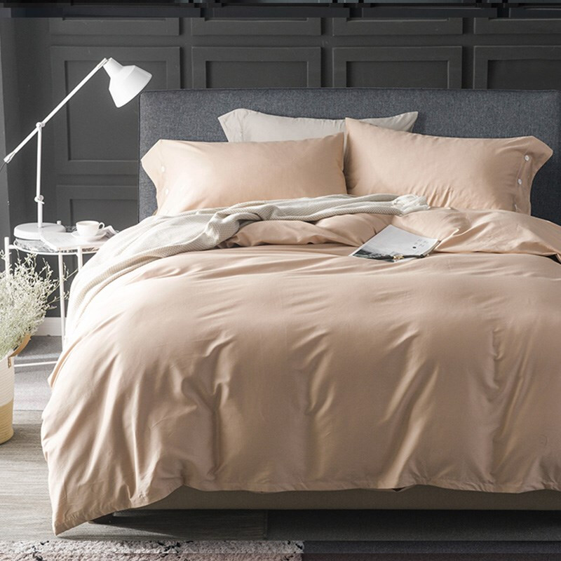 伊伊爱 QMTJ-8CRM-001 /60支高支长绒棉纯色素色纯棉四件套220*240cm(套) 奶咖 220*240cm