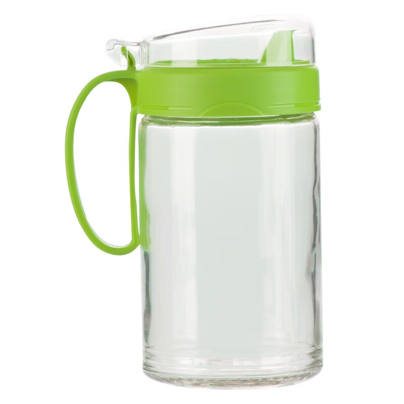 茶花（CHAHUA） 茶花油壶玻璃防漏厨房用品装塑料调味瓶醋瓶酱油瓶套装375m 【15*7.9cm】绿色