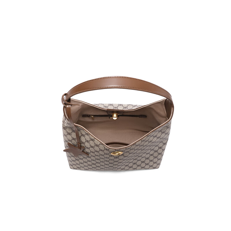 百丽包包女2023冬季新款复古通勤大容量单肩腋下托特包X9222DX3预售 啡色 F