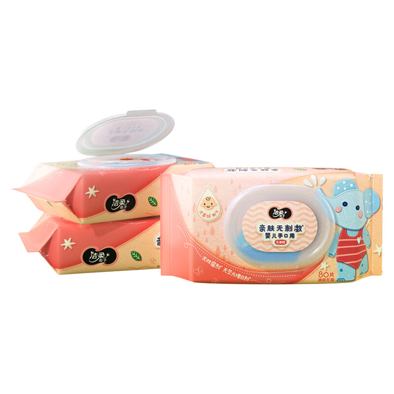 洁柔湿巾BabyFace婴儿湿巾 亲肤80片装（抽取式 婴儿专用湿纸巾）