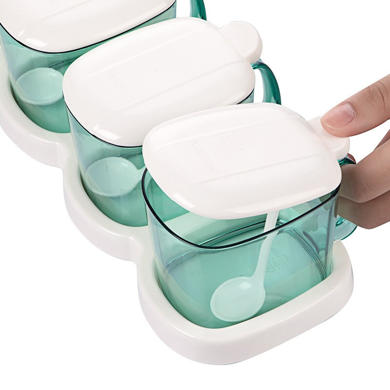 茶花（CHAHUA） 茶花 调味罐调料盒调味瓶三件套装厨房用品创意欧式调味盒盐罐 颜色随机300ml*3