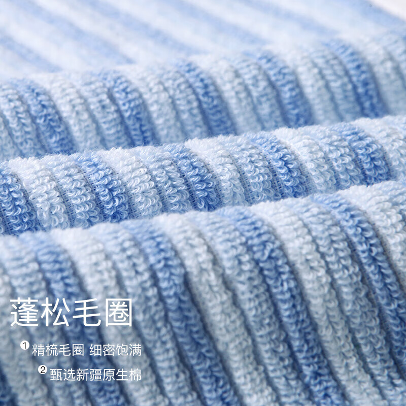 金号毛巾A类纯棉儿童洗脸毛巾童巾柔软吸水单条装 蓝色 50*25cm
