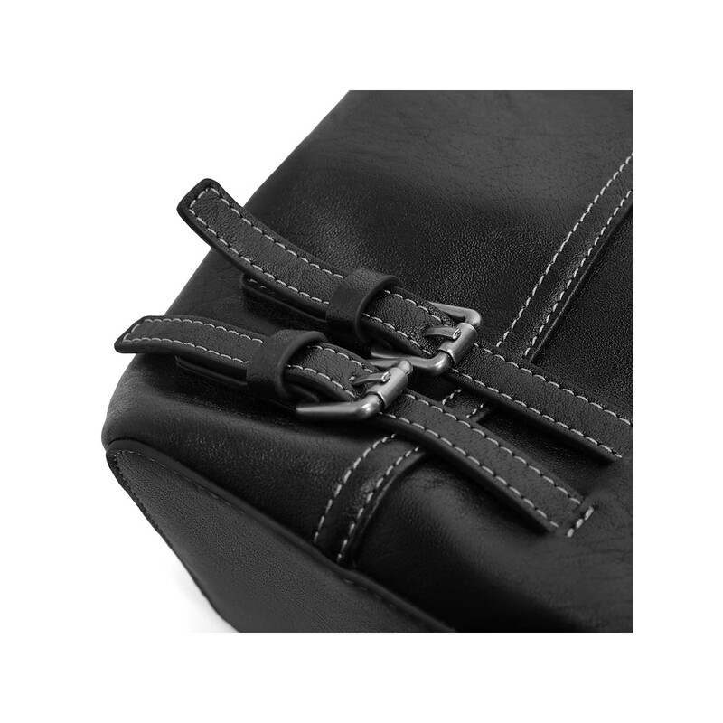 百丽【明星同款】男包2023冬新商场同款潮酷机车包斜挎托特包X9242DX3 黑色 F