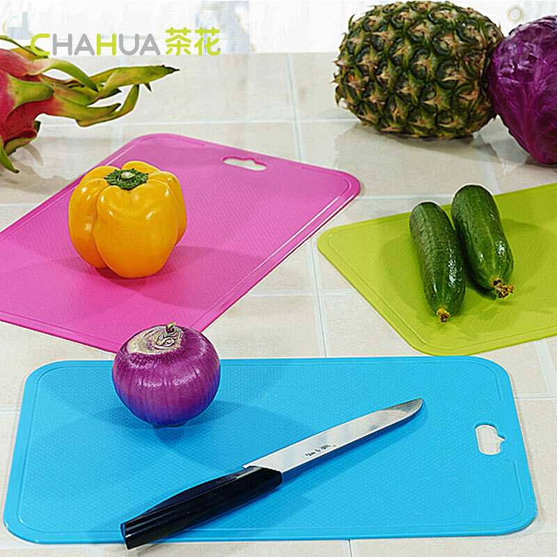 茶花（CHAHUA） 茶花厨易炫彩砧板方形塑料菜板加厚案板塑料制品06201K 玫红色1个装
