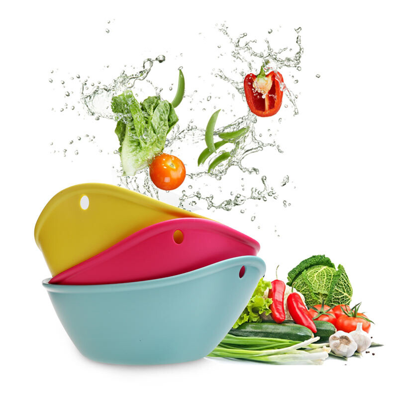 茶花（CHAHUA） 茶花水果盘果盆客厅沙拉水果盆塑料创意时尚沙拉碗 2789椭圆绿色1个