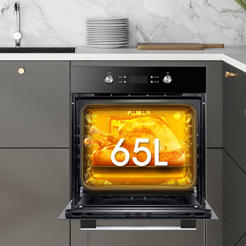 美的 (Midea) 大烤箱嵌入式电烤箱 一键预热 65L 家用大容量专业烤箱 小嘿EA0565GC-01SE