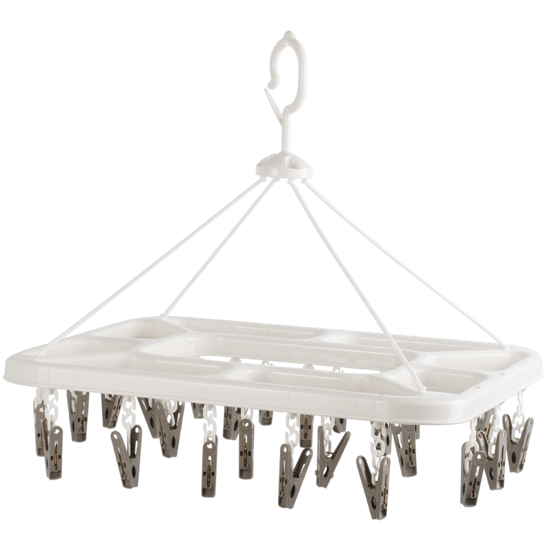 茶花（CHAHUA）茶花家用多功能折叠晾衣架多夹子内衣晾袜子神器儿童婴儿晒衣夹 蓝色夹子