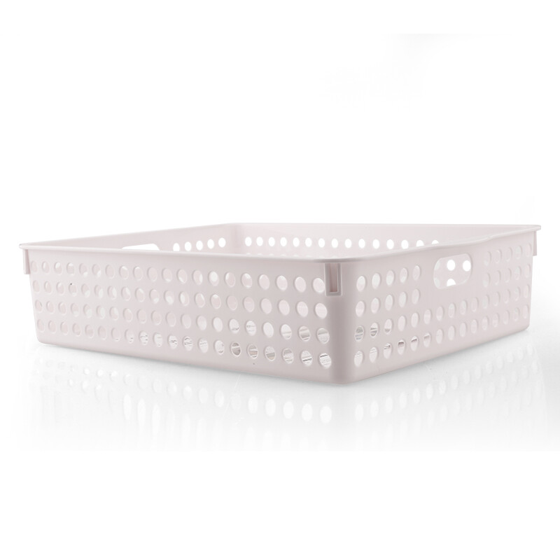 茶花（CHAHUA）茶花加大号零食收纳筐桌面收纳整理盒玩具盒A4纸盒文具框 【2895】粉色4个装35.5*26*8cm