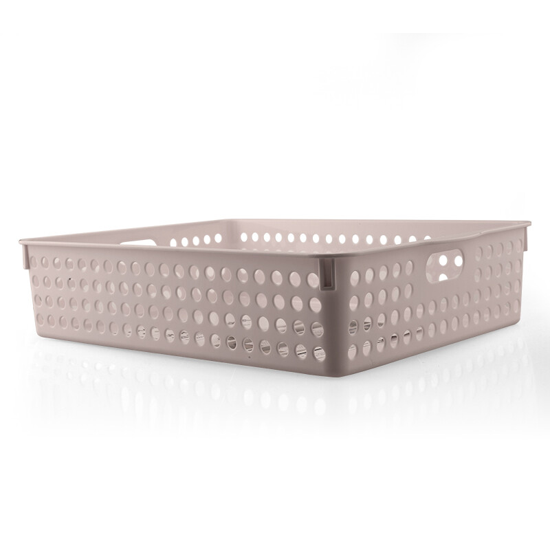 茶花（CHAHUA）茶花加大号零食收纳筐桌面收纳整理盒玩具盒A4纸盒文具框 【2895】粉色4个装35.5*26*8cm