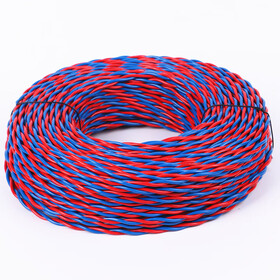 rvs花线充电线灯头软线双绞线纯铜芯2芯电线消防线延长线 红蓝2芯1.