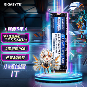 技嘉（GIGABYTE) 小雕猛盘1TB SSD固态硬盘m.2 2G缓存 pcie3.0游戏性能  NVME 读取3500