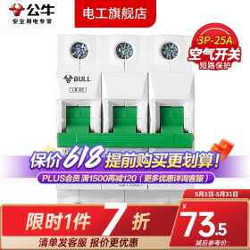 公牛空气开关空开开关63A小型断路器家用100A塑壳电闸总闸3P过载4P 3P/25A