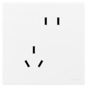 罗格朗（LEGRAND） 开关插座面板 五孔插座暗装电源套装 画采白色错位五孔10只 插座