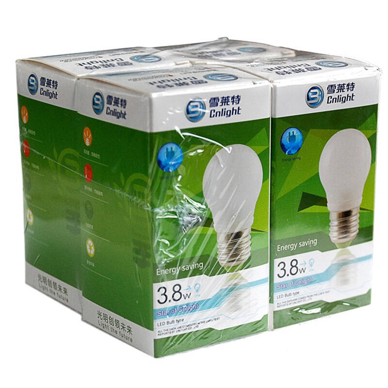 雪莱特 led灯泡3.8w 黄光 cn-onoa0301ww 四支装 自营