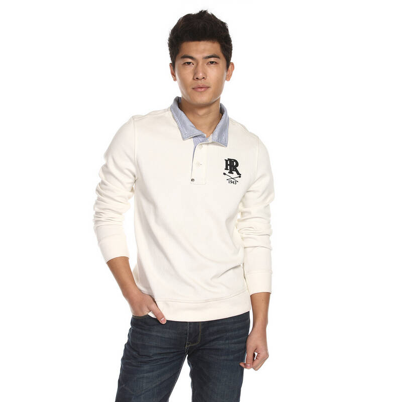 罗宾汉/rh 男款企领净色t恤|261b501 蓝黑-534 xl