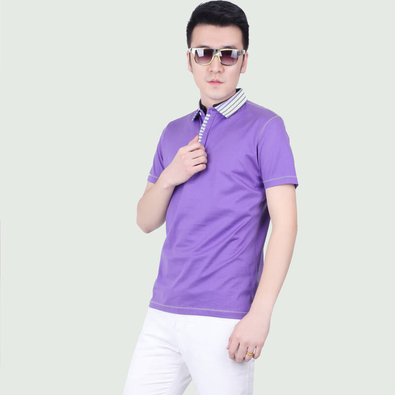 波士王子男装夏韩派时尚商务超薄透气易干翻领polo衫男短袖bw011021
