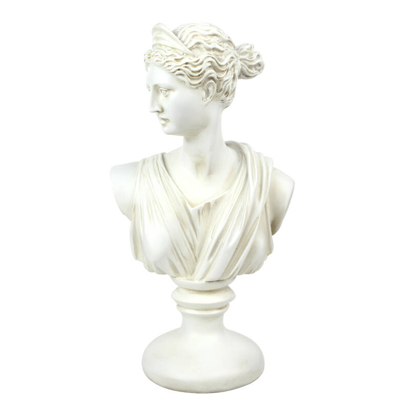 雕像头像人物雕塑高档工艺品仿石膏玄关红酒柜摆件 12吋维纳斯-白色