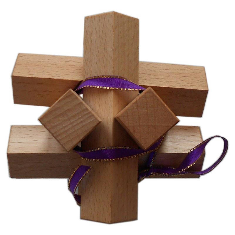 华夏艺林 孔明锁 八卦锁 老少皆宜的玩具礼品 鲁班锁 (榉木)六刺果