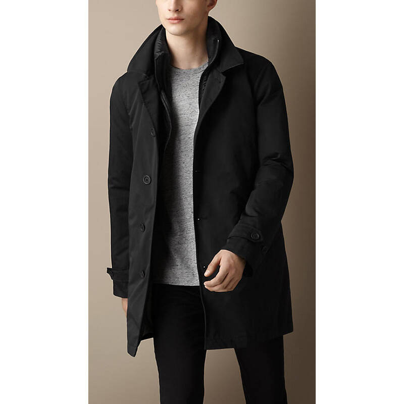 burberry brit/巴宝莉 秋冬新品 男士大衣风衣外套 38867091 黑色 l