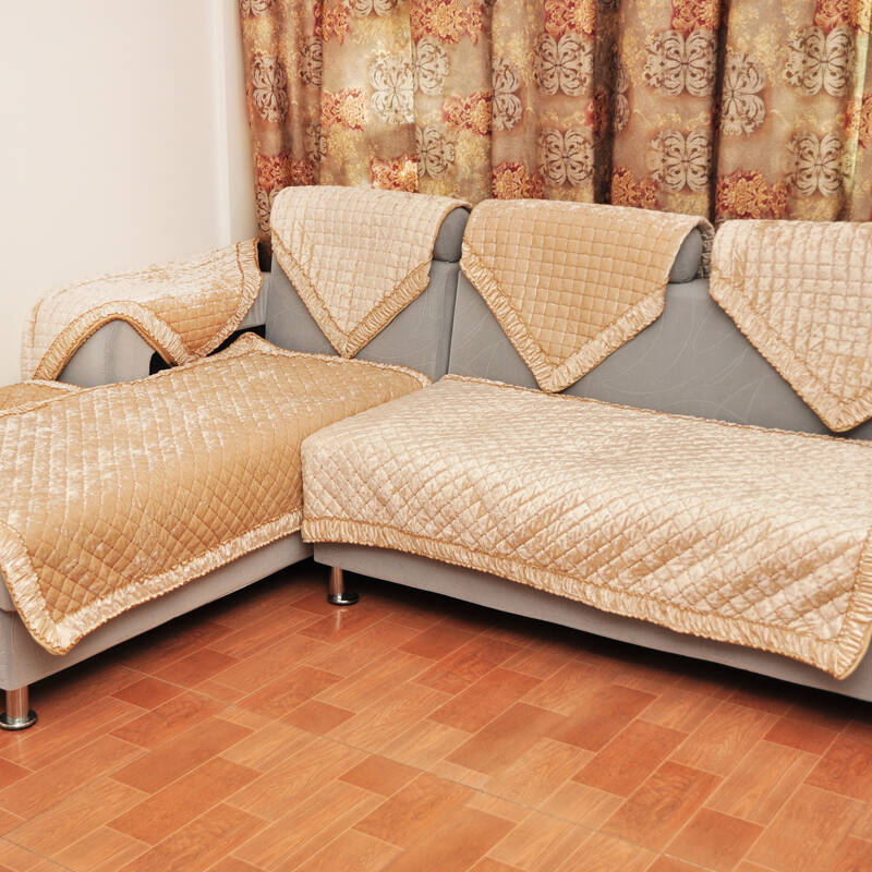 京东良品 短毛绒沙发垫 高档沙发坐垫 耐磨布艺沙发垫 防滑厚款 90*