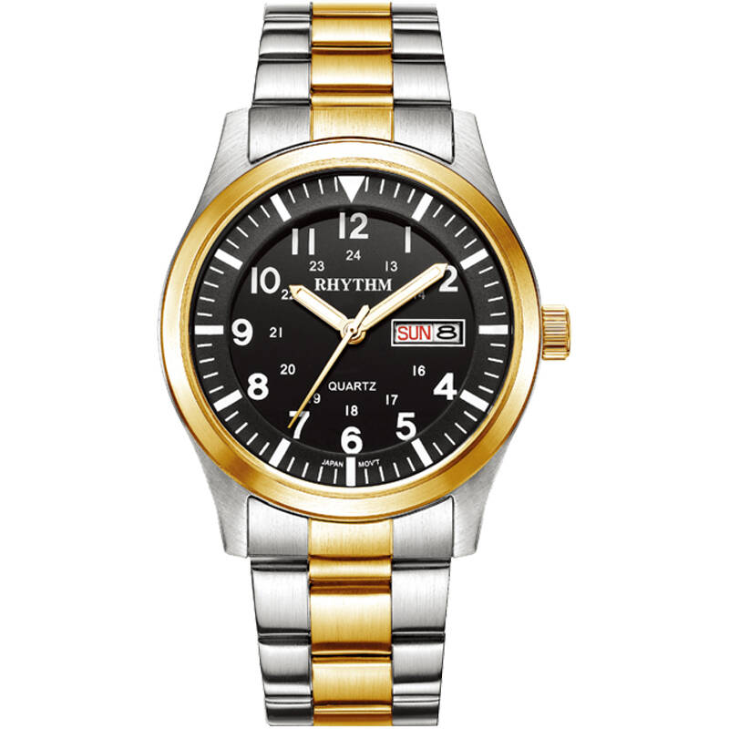 丽声(rhythm)手表 男士情侣对表系列石英手表双刻度双日历男表g1101s