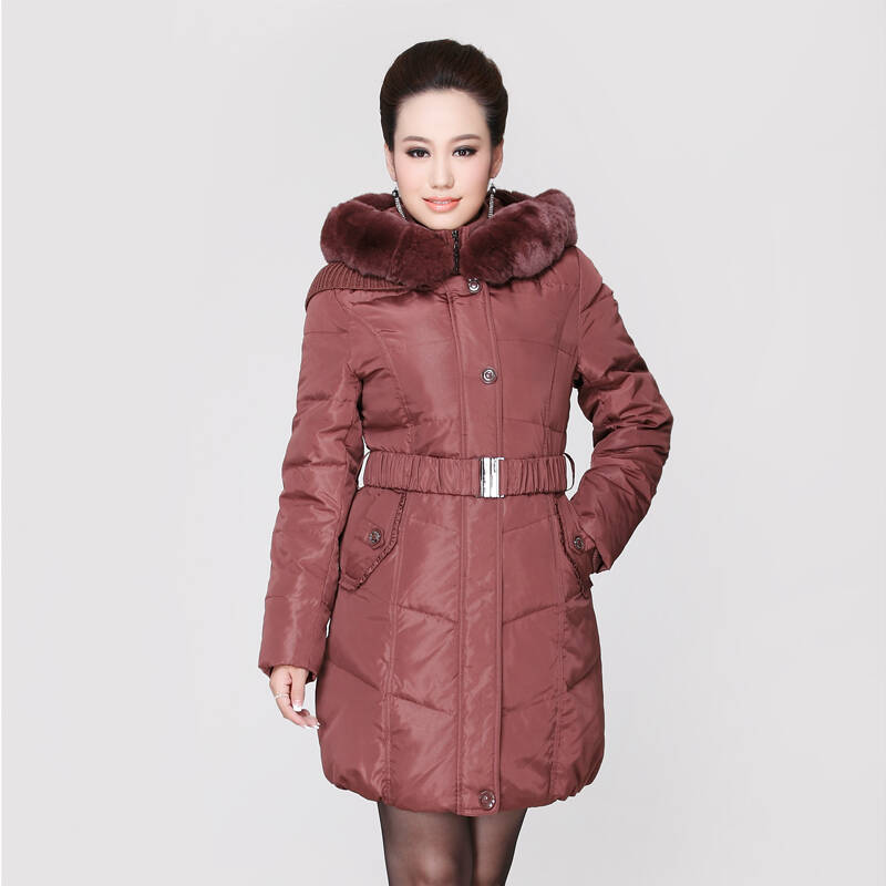 2013红叶精灵新品 冬装修身显瘦保暖羽绒服 爆款热卖 暗红 m