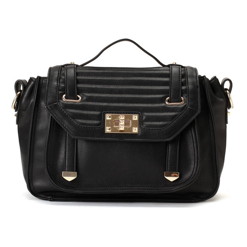 卡文冬季新款欧美机车皮带时尚女包ca31502 黑色