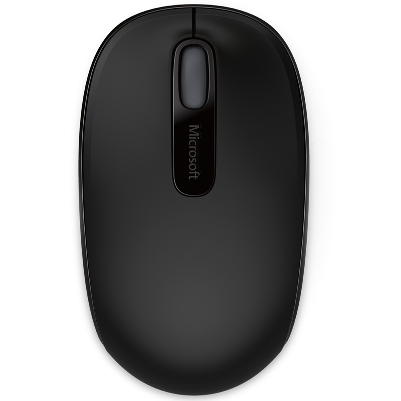 微软 (Microsoft) 无线便携鼠标1850 暗夜奢华黑 | 无线2.4GHz Nano接收器 轻巧便携 多色可选 办公对称鼠标