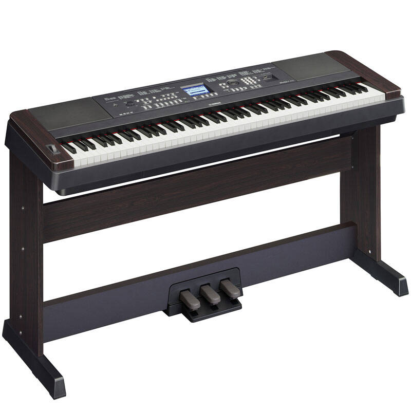 雅马哈(yamaha)电钢琴dgx-650b 电子钢琴88键重锤 黑色主机 木架 三踏
