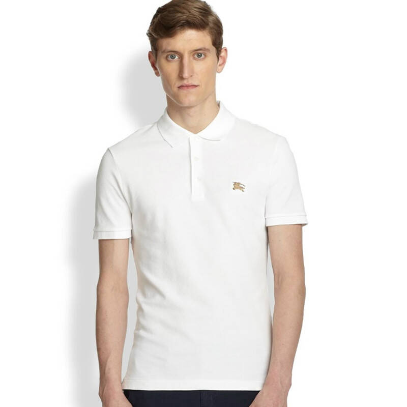 巴宝莉burberry新款金标短袖polo衫0460308505506 黑色 xxl