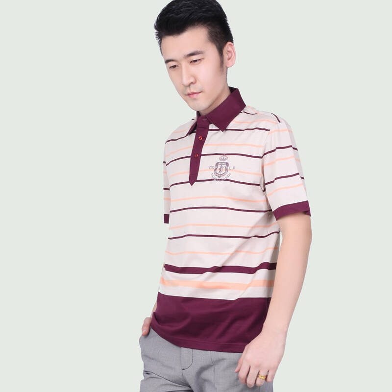 波士王子男装夏韩派时尚商务超薄透气易干翻领polo衫男短袖bw011021