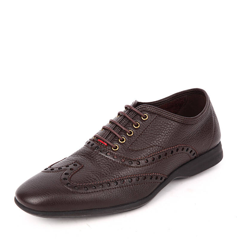 万里马(wanlima)2014春季专柜真皮压花纹理商务休闲时尚男鞋 橡胶底单