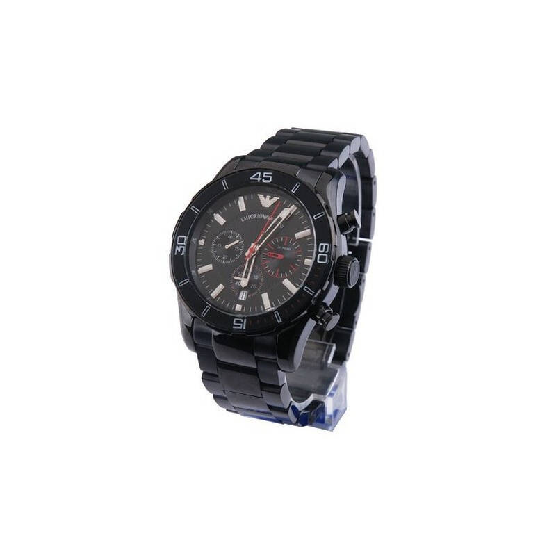 armani 阿玛尼 黑色三眼日历时尚运动石英男表 ar5931