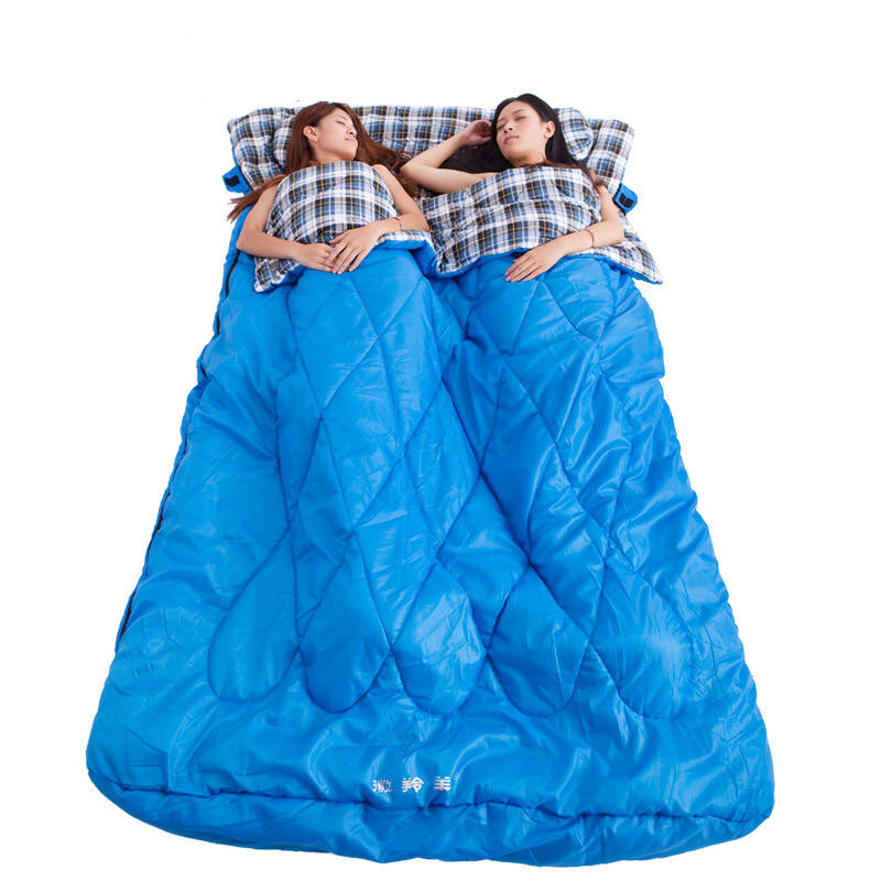 徽羚羊情侣双人睡袋 户外野营春夏秋冬四季纯棉成人无需拼接睡袋 天