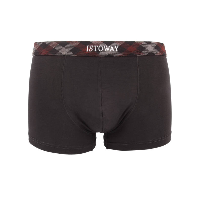 意斯图威 男士内裤莫代尔男士平角内裤纯色内裤平角裤内裤男 咖啡色