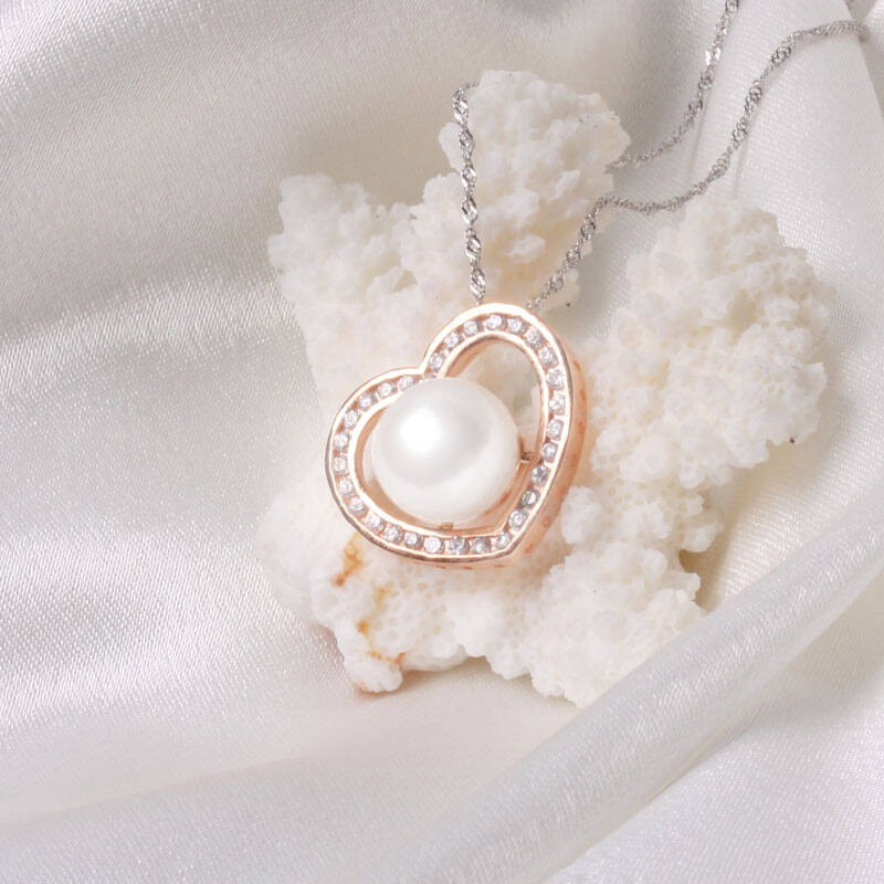 银生珍珠一见倾心珍珠吊坠白色扁圆11-12mm镁钛金 自营