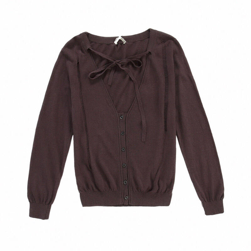 播蓝莲花淑气质低领女针织开衫薄外套bde1sz0289 紫色p00 l