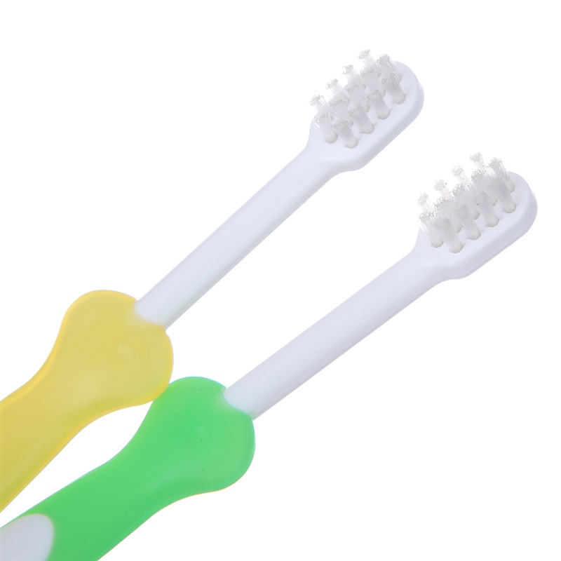 贝亲 (Pigeon) 牙刷 婴儿牙刷 婴儿训练牙刷 儿童牙刷 柔软刷毛 3阶段训练牙刷 绿色+黄色  1-3岁 进口 10852